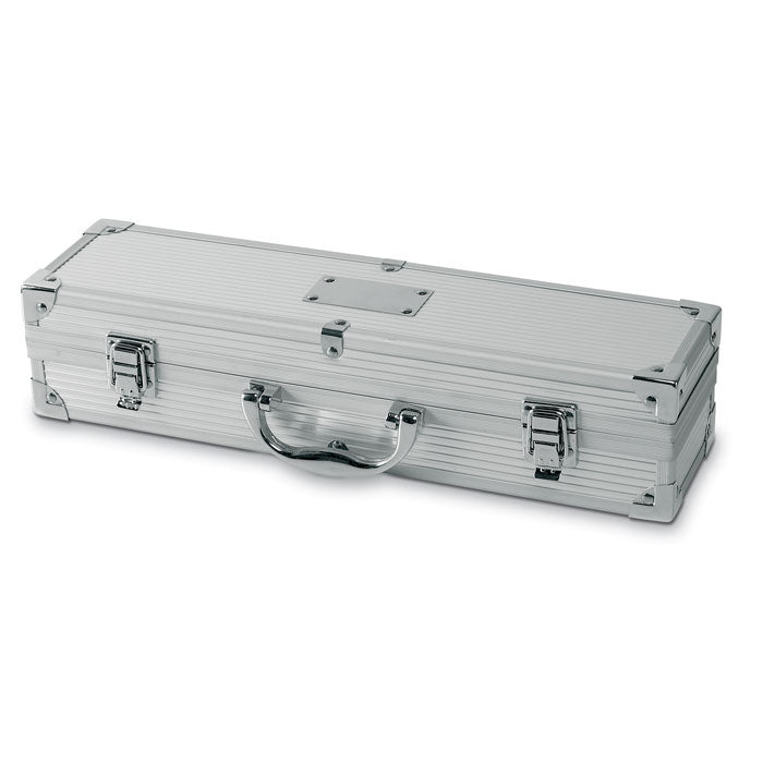 Branded 3 BBQ tools in aluminium case