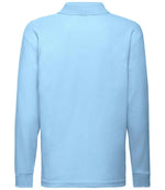 Fruit of the Loom Kids Long Sleeve Poly/Cotton Piqué Polo Shirt Sky Blue