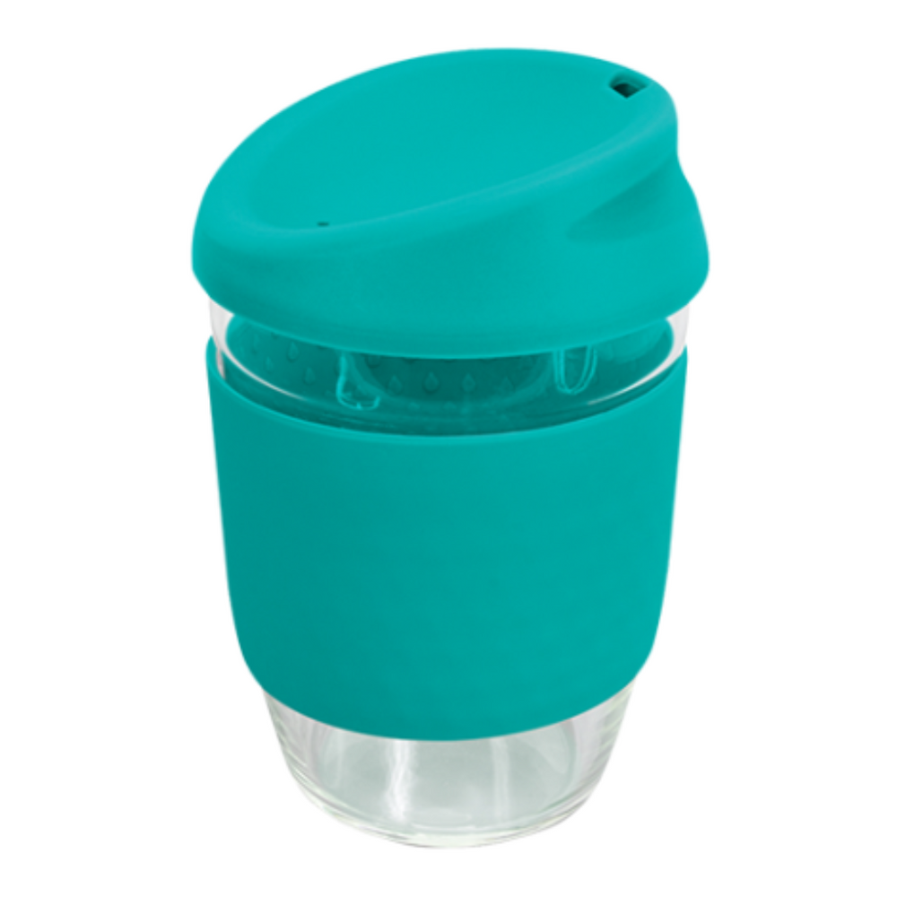 Branded Glass Coffee Cup with Silicone Band - Kiato Cup