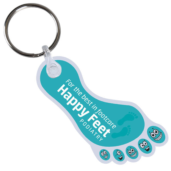 30 x 70mm Bespoke Shaped Flexible Plastic Keyrings