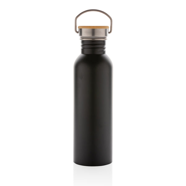 Branded Modern stainless steel bottle with bamboo lid