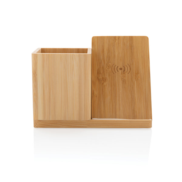 Branded Calgary bamboo 10W wireless charger
