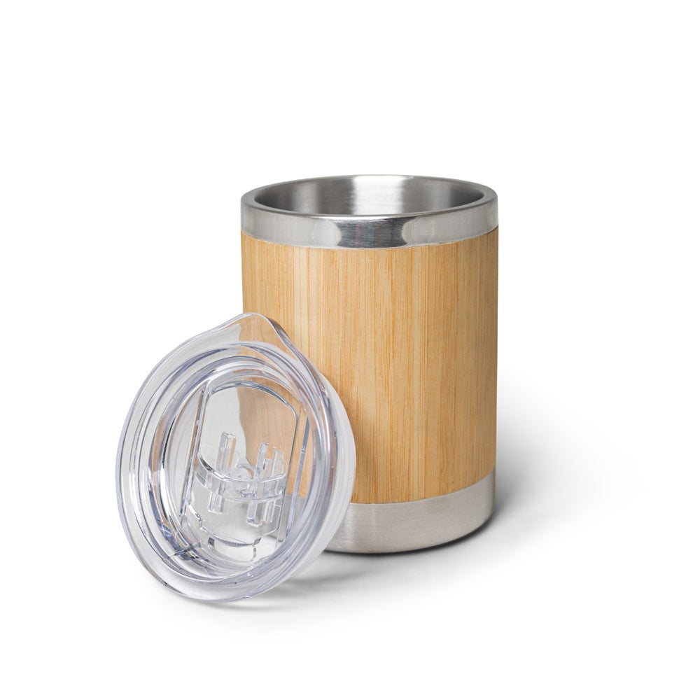LYCKA. Bamboo and stainless steel cup 350 mL
