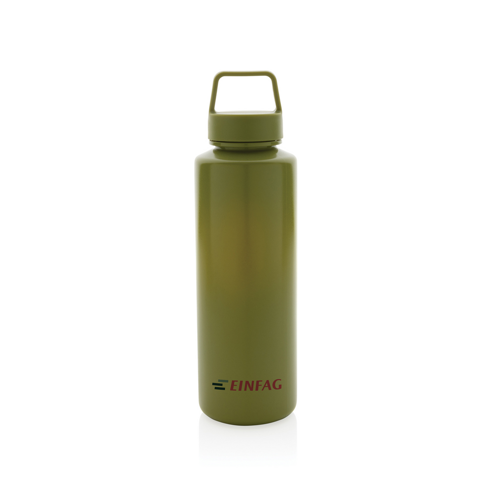Branded RCS certified recycled PP water bottle with handle
