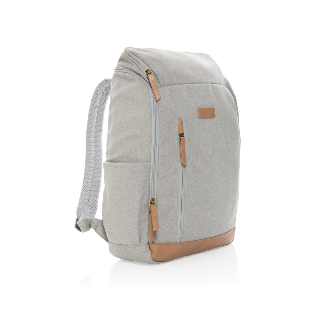 Branded Impact AWARE™ 16 oz. recycled canvas 15" laptop backpack