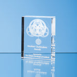 Branded 20cm x 11cm Optical Crystal Rectangle Award, H or V