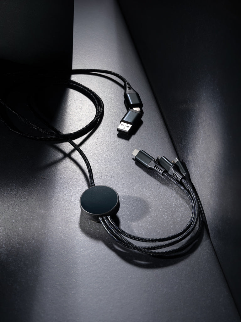Branded Terra RCS recycled aluminium 120cm 6-in-1 cable