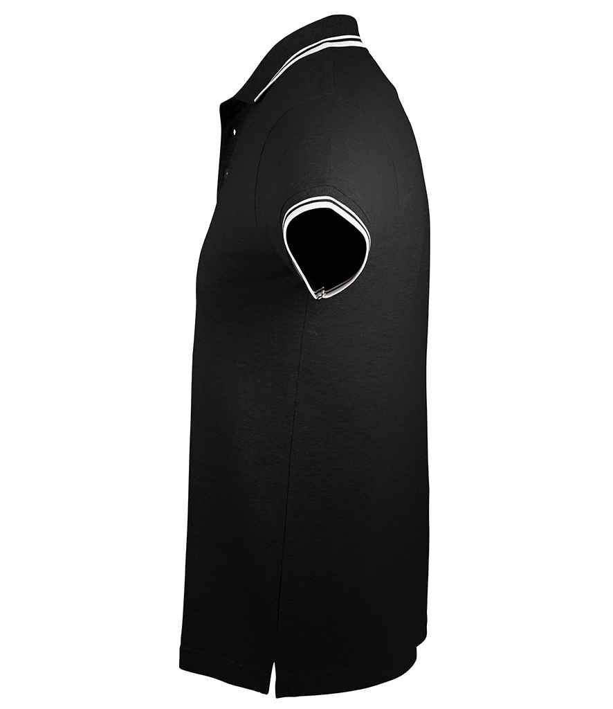 SOL'S Pasadena Tipped Cotton Piqué Polo Shirt Black/White