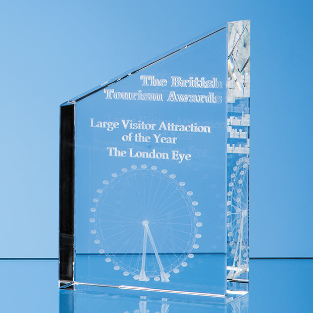 Branded 20cm Optical Crystal Diagonal Slope Award