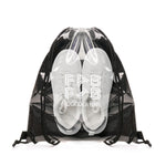 'Transparent Fabric Drawstring Bag' BLACK 600D and TPU Drawstring Bag