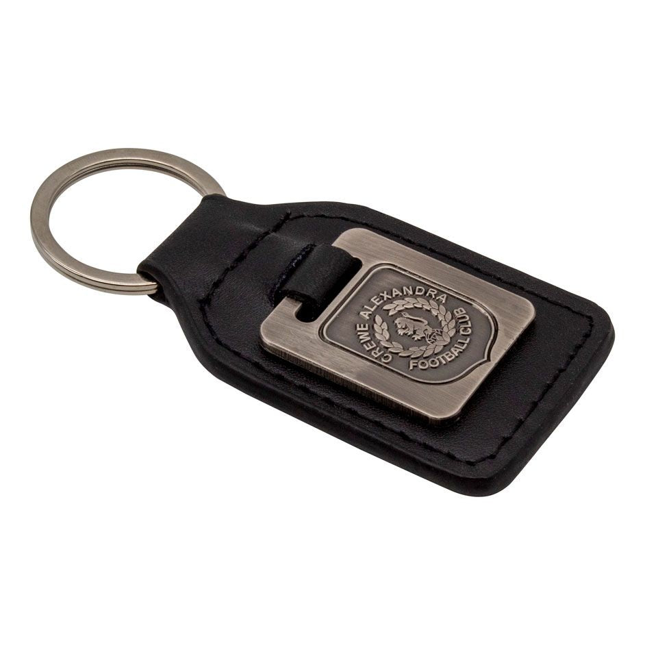 Branded Leather Effect Keyring (Soft Enamel Infill)