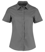 Kustom Kit Ladies Short Sleeve Tailored Poplin Shirt Graphite Grey