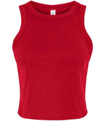 Bella Ladies Micro Rib Racer Tank Top Solid Red Blend