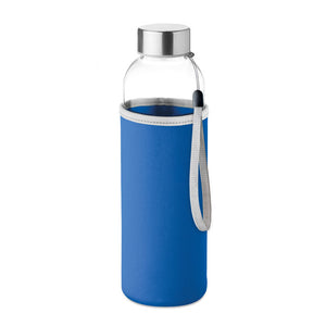 Glass bottle in pouch 500ml Royal Blue