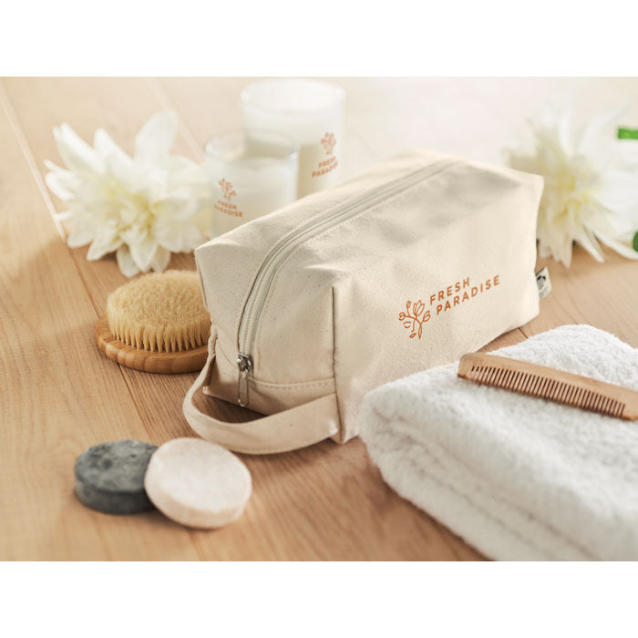 Branded Canvas cosmetic bag 220 gr/m²
