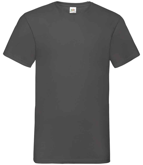 Fruit of the Loom V Neck Value T-Shirt Light Graphite