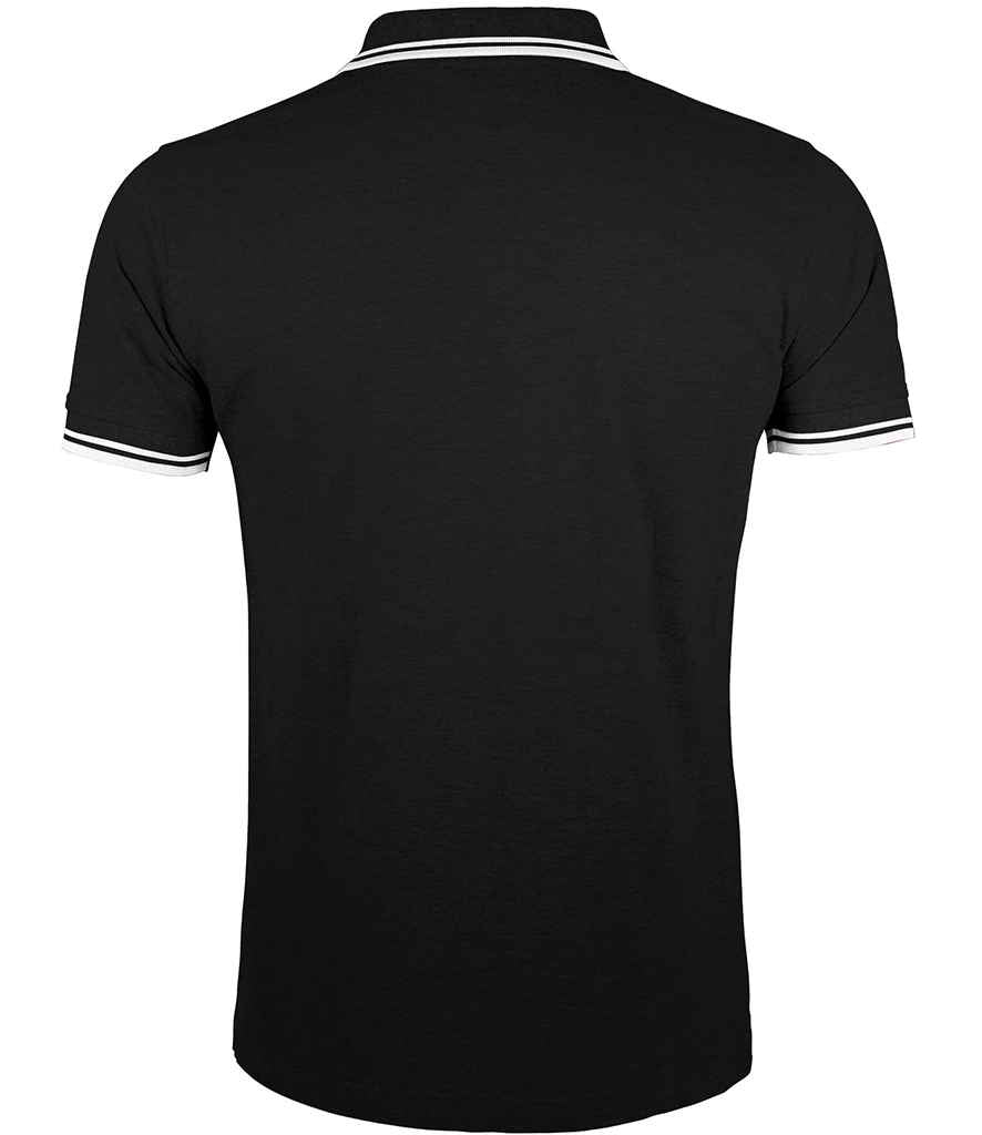 SOL'S Pasadena Tipped Cotton Piqué Polo Shirt Black/White