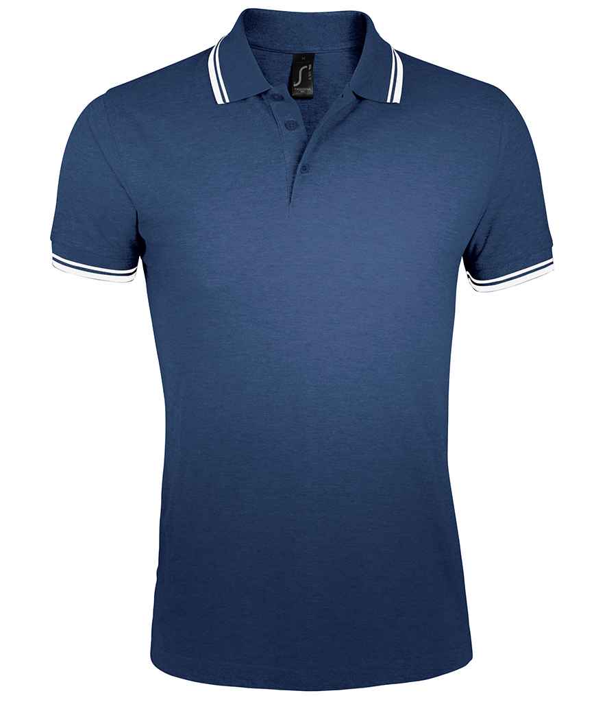 SOL'S Pasadena Tipped Cotton Piqué Polo Shirt French Navy/White