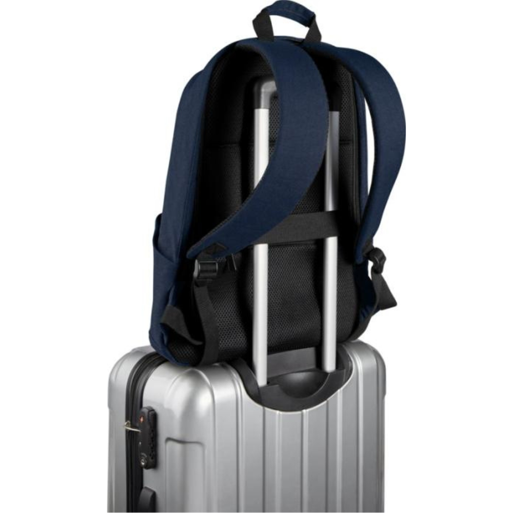 Branded Joey 15.6" GRS recycled canvas anti-theft laptop backpack 18L
