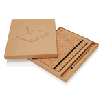 Branded A5 notebook with bamboo pen including stylus