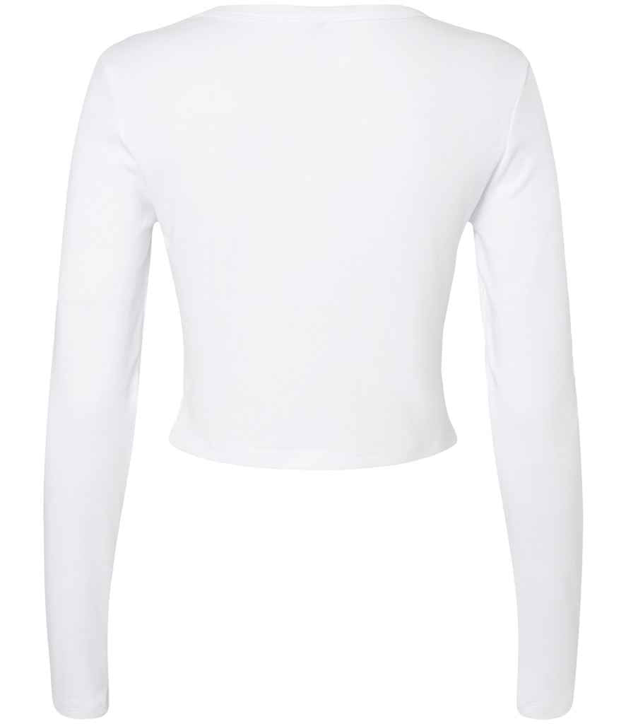 Bella Micro Rib Long Sleeve Baby T-Shirt Solid White Blend