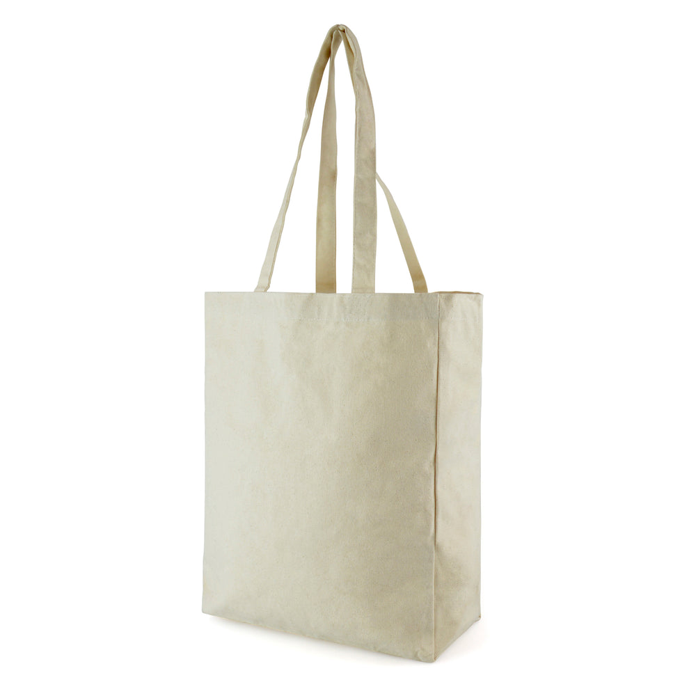 Branded Dunham 10oz cotton shopper with gusset and long handles