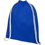 Branded Oregon 140 g/m² cotton drawstring backpack 5L