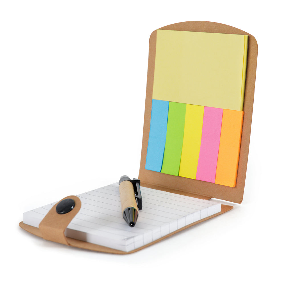 Branded Maywood Natural Card Cover Notepad with pen
