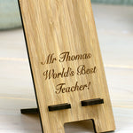 Straight Sided Bamboo Phone Stand