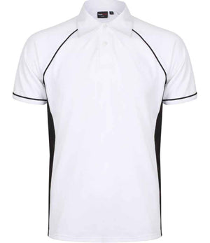 Finden + Hales Performance Piped Polo Shirt White/Black/Black