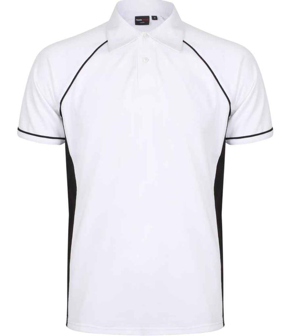 Finden + Hales Performance Piped Polo Shirt White/Black/Black