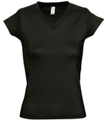 SOL'S Ladies Moon V Neck T-Shirt Deep Black