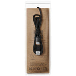 Branded SCX.design C38 5-in-1 rPET light-up logo charging cable with squared wooden casing