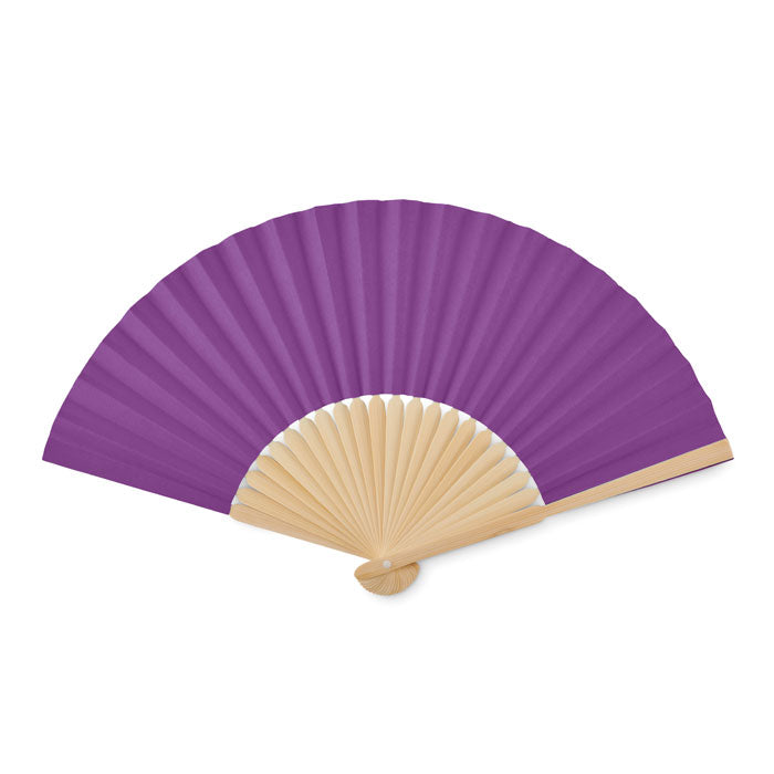 Branded Manual hand fan with bamboo handle