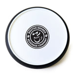 Disk Coaster Round White plastic coaster with trim