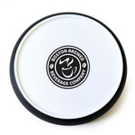 Branded Disk Coaster Round White plastic coaster with trim