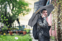 Urban Curve Automatic Mini Umbrella with Rubber Coated Crook Handle - 980mm