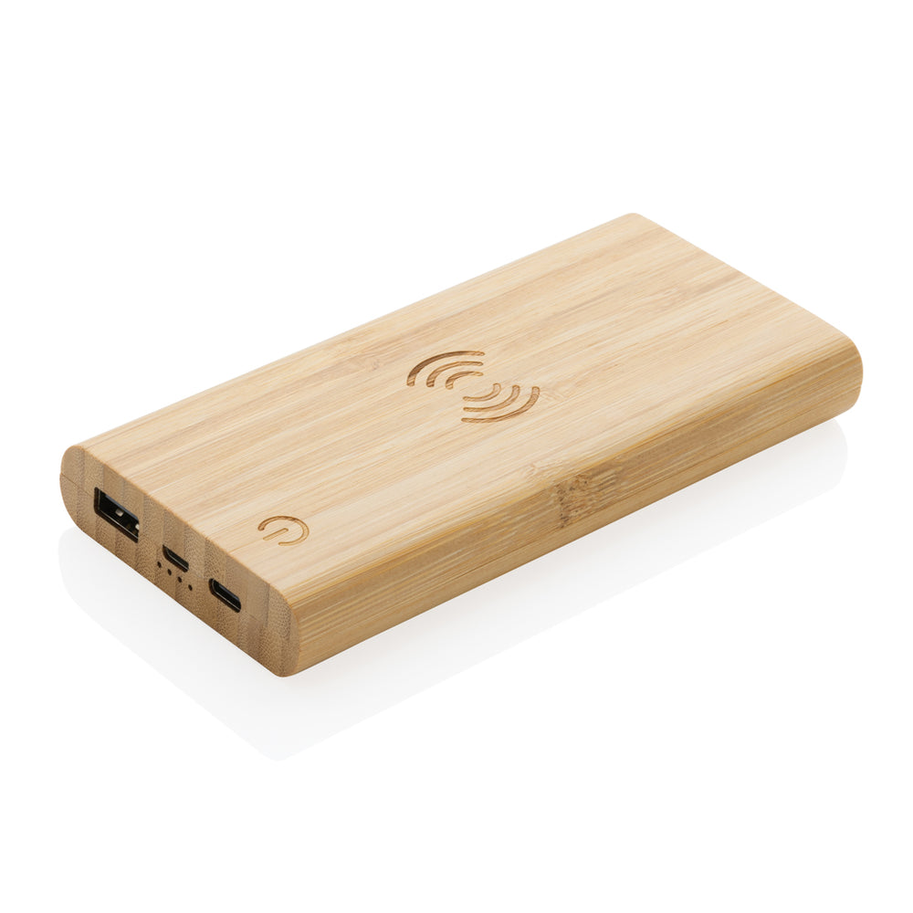 Branded Bamboo 8.000 mAh 5W wireless powerbank