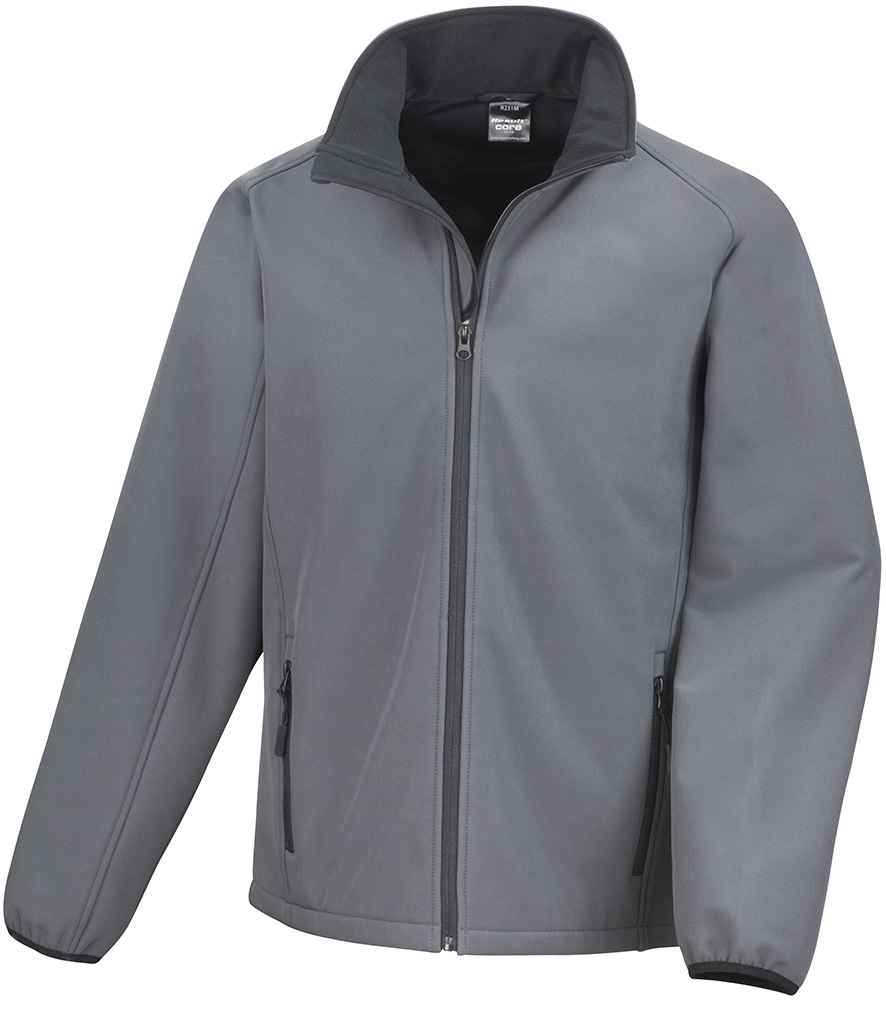 Result Core Printable Soft Shell Jacket Charcoal/Black