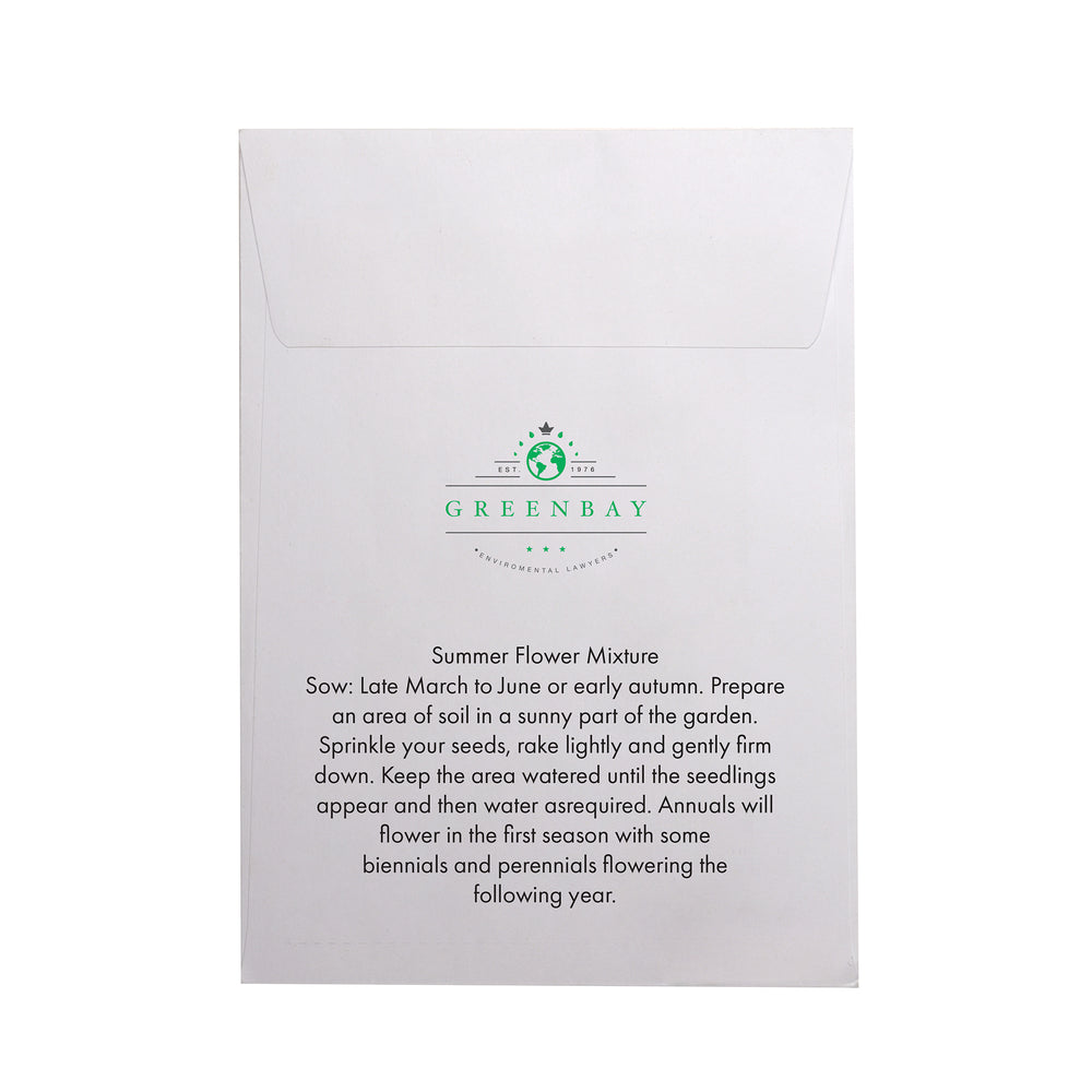Seed Pack in White Paper Envelope Summer Flowers