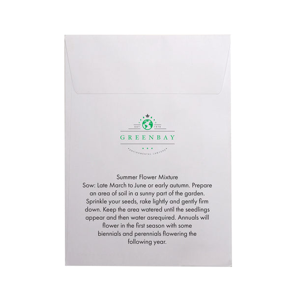 Seed Pack in White Paper Envelope Summer Flowers