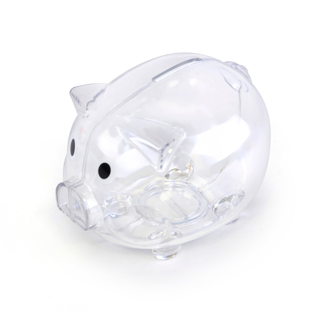 Branded Translucent Plastic Pig Shaped Piggy Bank