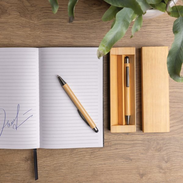 Bamboo modern pen set in box