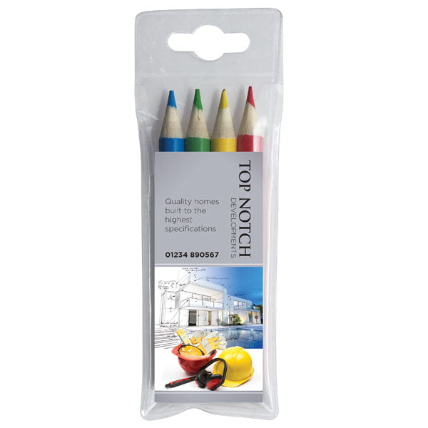 Pack of 4 Colouring Pencils with Personalised Insert