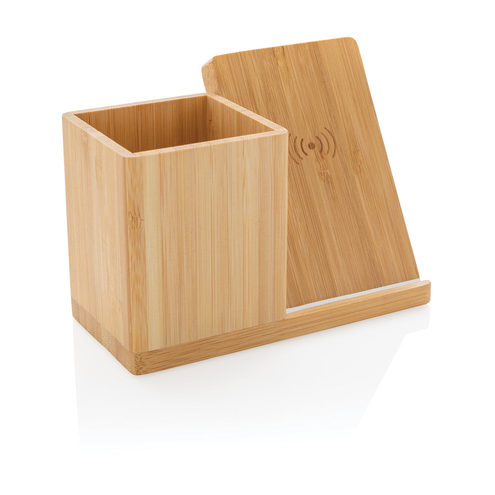 Branded Calgary bamboo 10W wireless charger