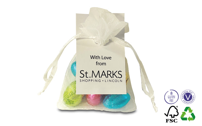 Easter Organza Bag with Milk Chocolate Eggs