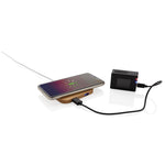 Branded Bamboo 5W wireless charger with USB