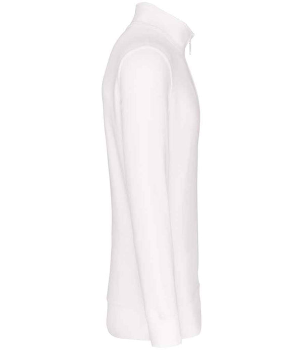 Kariban Zip Neck Sweatshirt White