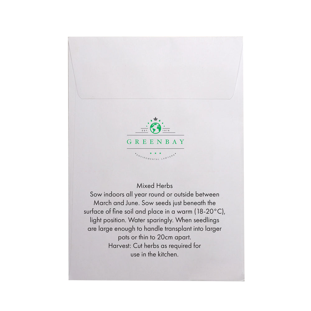 Seed Pack in White Paper Envelope Herb Mix