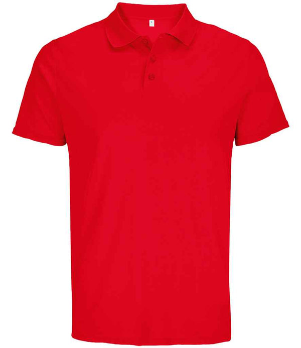 SOL'S Unisex Pitcher Recycled Polyester Piqué Polo Shirt Red